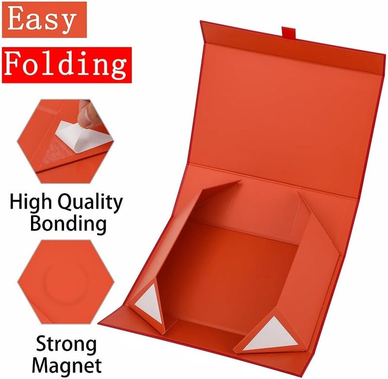 PLINJOY Large Gift Box 13.5x11.8x4.7 Inches, Red Gift Boxes for Presents with Magnetic Closure Lid, Luxury Gift Box Rectangle Collapsible Boxes for Gift Packaging - Image 3